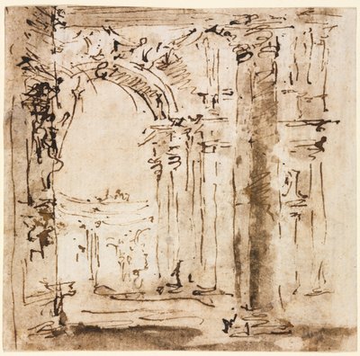 Skitse af labyrinten af Villa Pisani af Francesco Guardi