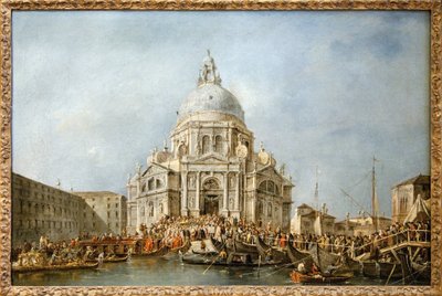 Dogen af Venedig går til salut i Venedig, hvert år den 21. november tog dogen til basilikaen Santa Maria della Salute, opbygget i taksigelse for afslutningen på pesten i 1630, for at takke Jomfruen for denne befrielse, en bådebro af Francesco Guardi