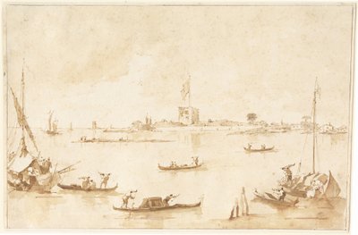 Fæstningen San Andrea fra lagunen af Francesco Guardi