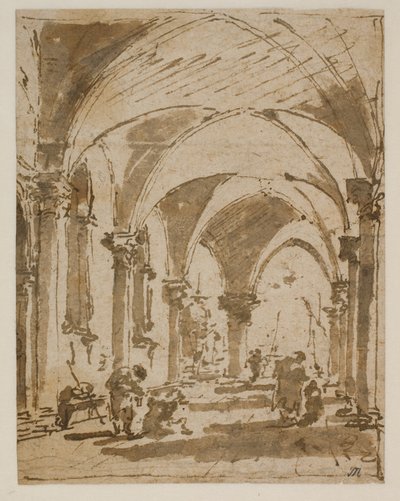 Dogepaladsets arkade mod Piazzetta af Francesco Guardi