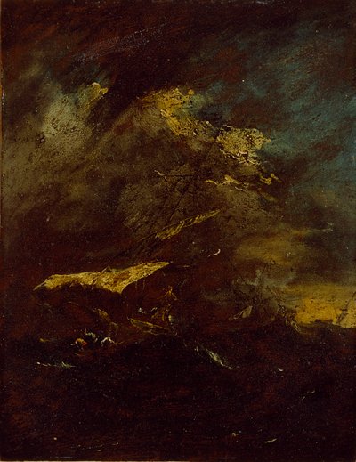 To fartøjer i en storm, 1700-tallet af Francesco Guardi