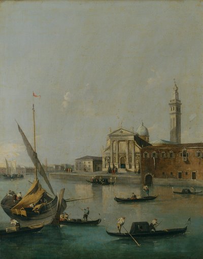 Venedig med forsendelse (olie på lærred) af Francesco Guardi