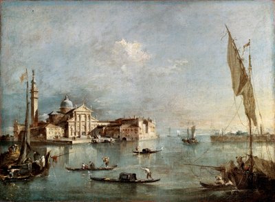 Udsigt over San Giorgio Maggiore-øen, mellem 1765 og 1775. af Francesco Guardi