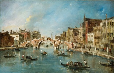 Udsigt over Cannaregio-kanalen, Venedig af Francesco Guardi