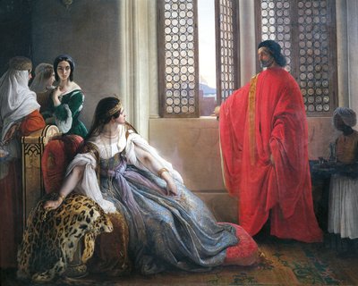 Caterina Cornaro modtager nyheder om afsættelse af dronning af Cypern af Francesco Hayez