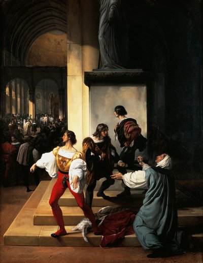 Lampugnani Conspiracy af Francesco Hayez (1791-1882), olie på lærred af Francesco Hayez