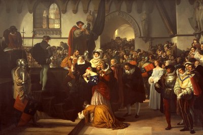 Mary Queen of Scots bliver ført til stilladset af Francesco Hayez