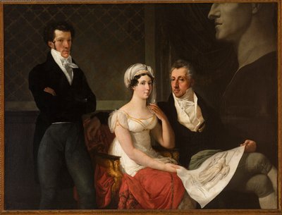 Portræt af Cicognara-familien med busten af Antonio Canova af Hayez, Francesco (1791-1882). Olie på lærred af Francesco Hayez
