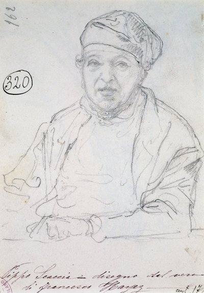 Studie til Portræt af sin svoger Pippo Scaccia af Francesco Hayez