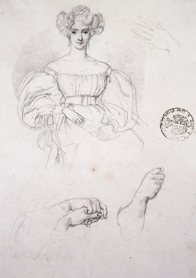 Studie til Portræt af kvinde af Francesco Hayez