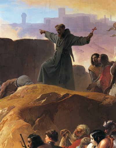 Tørsten led af de første korsfarere i Jerusalem, af Francesco Hayez, detaljer af Francesco Hayez