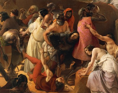 Tørsten led af de første korsfarere i Jerusalem, af Francesco Hayez, detaljer af Francesco Hayez