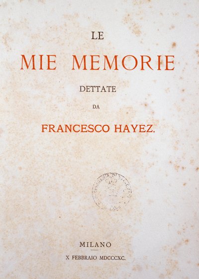 Titelside på Mine minder af Francesco Hayez