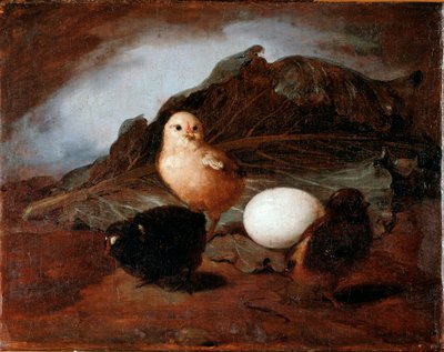 Kyllinger (kyllinger) Maleri af Francesco Inganni (1793-1873) 1862 Dim 25,6x33,2 cm Gener, Galleria d