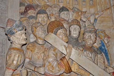 Frankrig, Avignon, Palace des Papes (1334), marmorudskæring af korsets vej fra Celestine-klosteret i Avignon af Francesco Laurana (bestillet 1478) af Francesco Laurana