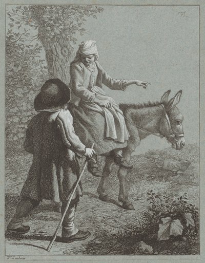 Dreng og pige med et æsel, 1764. af Francesco Londonio