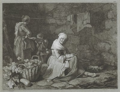 Indvendig stuehus Hyrdescener (serietitel) af Francesco Londonio