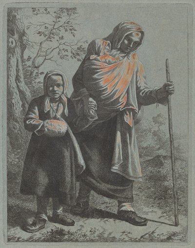 Bondekvinde med baby og lille pige, 17601764. af Francesco Londonio