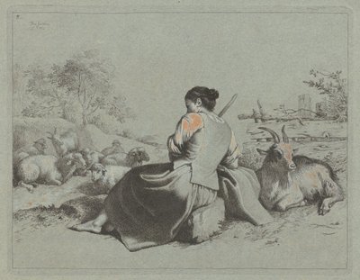 Siddende Hyrdinde af Francesco Londonio