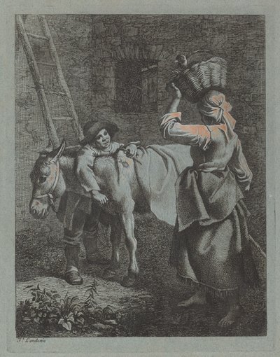 Hyrde taler til en bondekvinde, 17601764. af Francesco Londonio