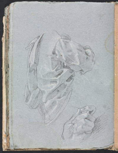 Verona Skitsebog: Draperistudie med venstre side 86, 1760. af Francesco Lorenzi