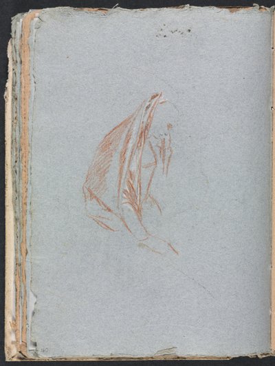 Verona Skitsebog: Kvindefigur med kappe side 40, 1760. af Francesco Lorenzi