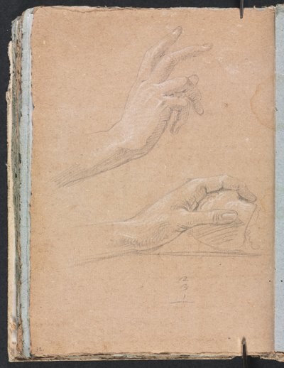 Verona Skitsebog: Hænder side 92, 1760. af Francesco Lorenzi