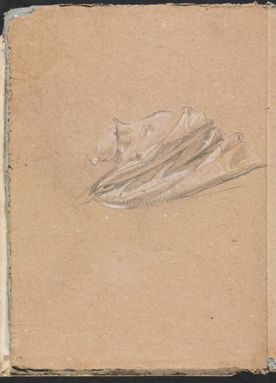 Verona Skitsebog: Hoved og skulder med draperi, side 14, 1760. af Francesco Lorenzi
