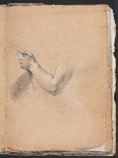 Verona Skitsebog: Venstre arm og hånd side 75, 1760. af Francesco Lorenzi