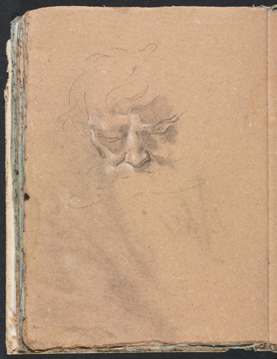 Verona Skitsebog: Mandshoved side 80, 1760. af Francesco Lorenzi