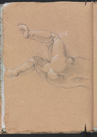 Verona Skitsebog: Putto nederste halvdel af kroppen side 24, 1760. af Francesco Lorenzi