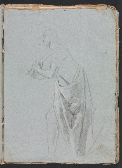 Verona Skitsebog: Stående han med draperi side 19, 1760. af Francesco Lorenzi