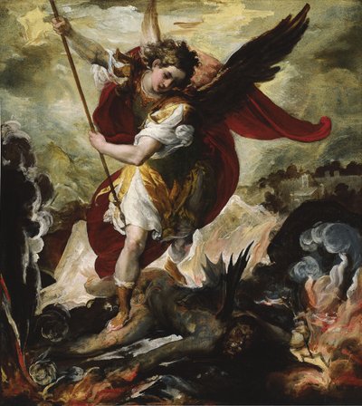 Sankt Michael besejrer Satan af Francesco Maffei