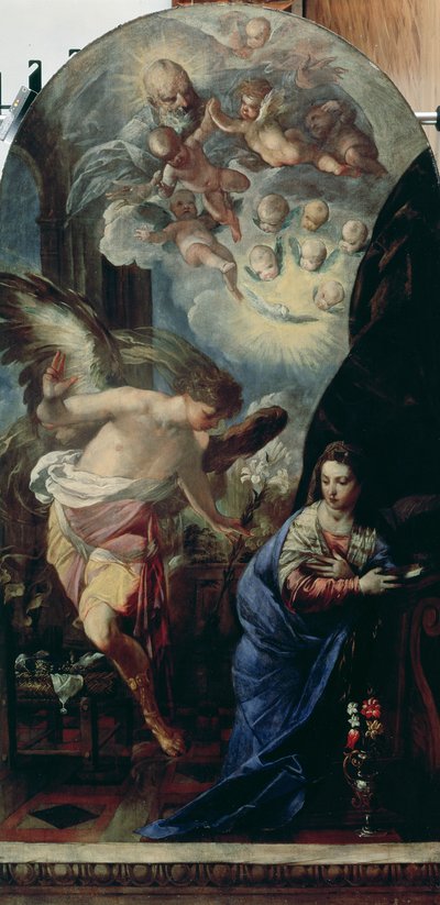 Bebudelsen, ca. 1657-60 (olie på lærred) af Francesco Maffei