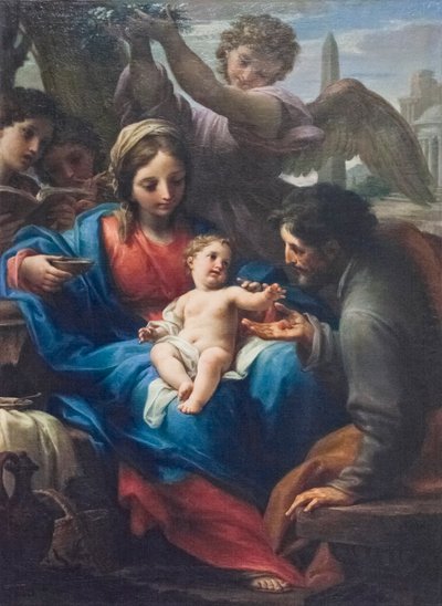 Resten på flyveturen til Egypten (olie på lærred) af Francesco Mancini