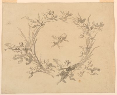 Studie til Fresco Decoration, Quirinal Palace, Rom af Francesco Manno
