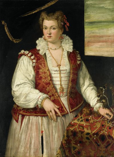 Portræt af en kvinde med et egern af Francesco Montemezzano