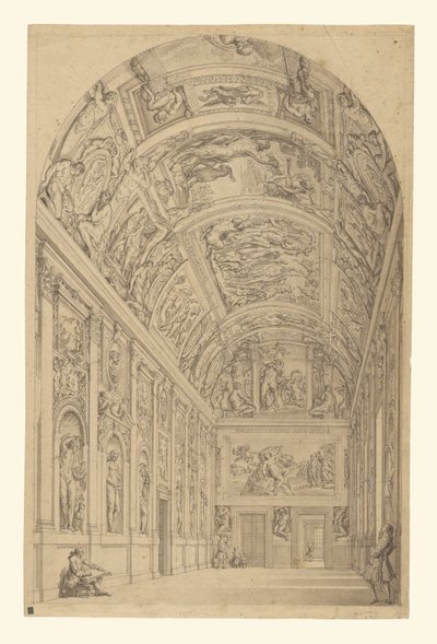 Udsigt over Farnese-galleriet, Rom af Francesco Panini