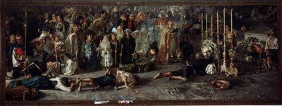 Il voto (Fest til hyldest til Sankt Pantaleon 27. juli i Miglianico i Abruzzo, Italien) - olie på lærred af Francesco Paolo Michetti