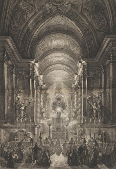 Ceremoni afholdt i Cappella Paolina, Vatikanet, 1787. af Francesco Piranesi