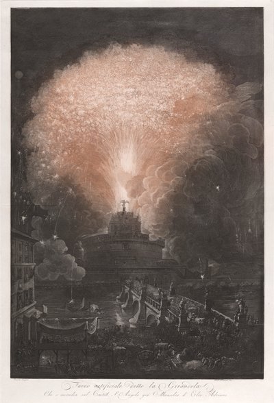Kunstig ild kendt som Pinwheel som s af Francesco Piranesi