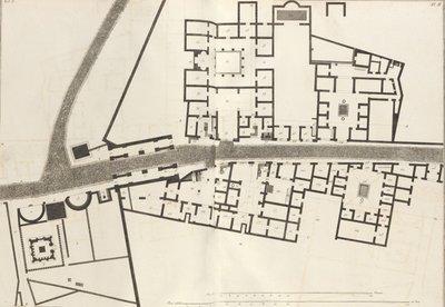 Stor plan over indgangen til byen Pompeji og dens omkringliggende bygninger, fra Ant..., 1804. af Francesco Piranesi