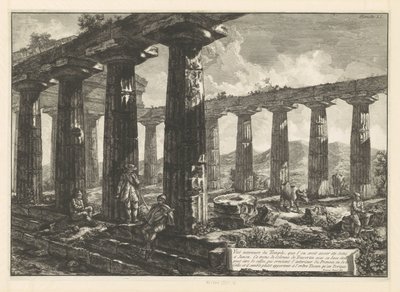 Junos tempel i Paestum Vue intérieure du Temple, que l