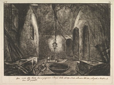 Udsigt over Pompeji En anden udsigt over rummet, hvor Bogno Caldo blev forberedt. . . .n.d. af Francesco Piranesi