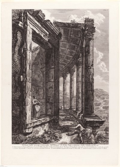 Udsigt over døren og Peristyle af Vesta-templet af Francesco Piranesi