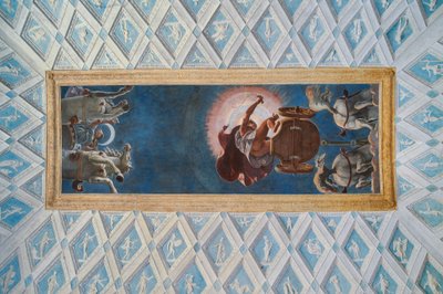 Solens og Månens kammer (Camera del Sole e della Luna): Solens og Månens vogne drevet af Diana og Apollo af Francesco Primaticcio