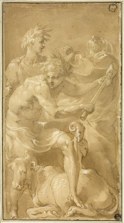 Ofring af en Tyr af Francesco Primaticcio