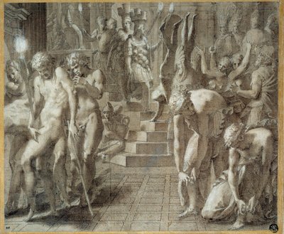 Persepolis Masquerade. Tegning af Francesco Primaticcio kendt som The Primatice (1504-1570) af Francesco Primaticcio