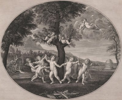 Amorer fejrer voldtægten af ​​Proserpina, 1805-12. af Francesco Rosaspina