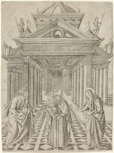 Præsentationen i templet, plade fire fra Jomfruens og Kristi liv af Francesco Rosselli